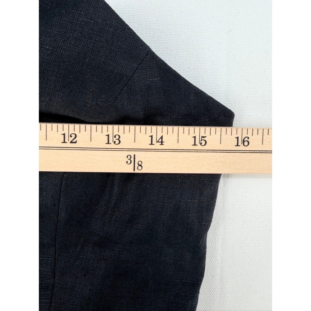 Reformation Tate Linen Halter Top Black Button Front Size 4 NWT - Picture 4 of 16